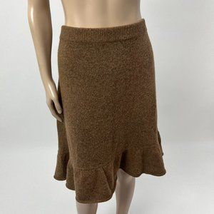 Sundance Women's Knit Skirt XXL Wool Blend Ruffled Hem Pull On Heathered EE23